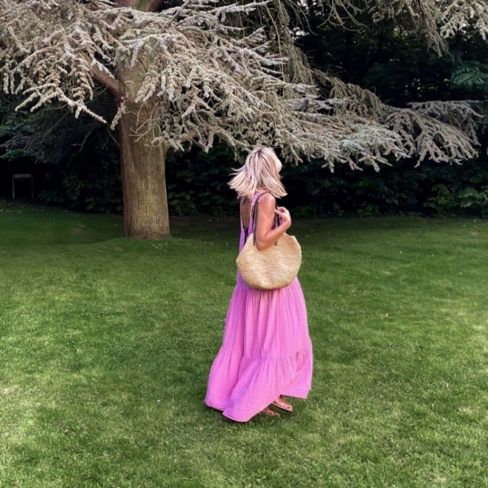 Zara Flowy Maxi Dress Pink Size M - Picture 7 of 10